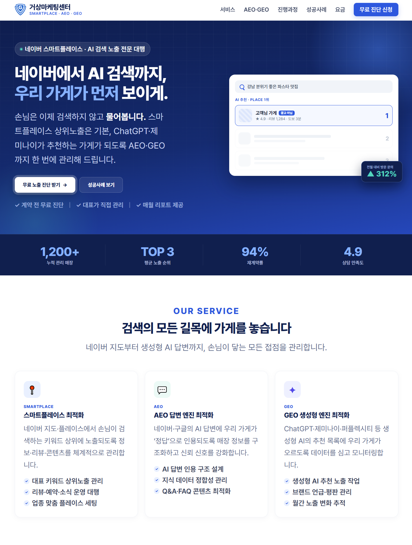 거상마케팅센터 홈페이지 사례
