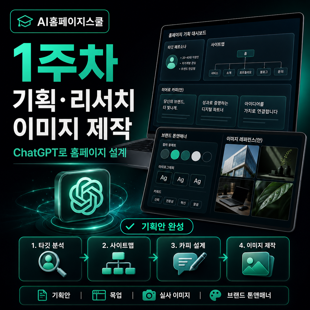 AI홈페이지스쿨 1주차 기획·리서치·이미지 제작 썸네일